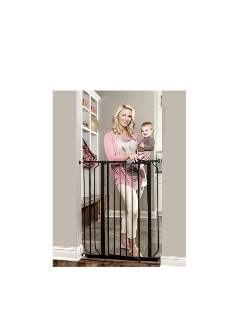 Easy Step Walk-Through Safety Gate | Adjustable Baby Gate for Doorways & Stairs | Fits 74-86 CM & 89-98 CM Wide | 76 CM Tall | Pressure Mount | Secure & Durable