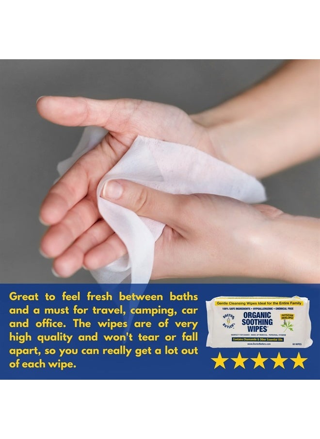 Soothing Wipes – All-Purpose Wet Wipes for Sensitive Skin, Face Wipes, and Baby Wipes with Chamomile and Essential Oils* (1 Pack – 60 Count)