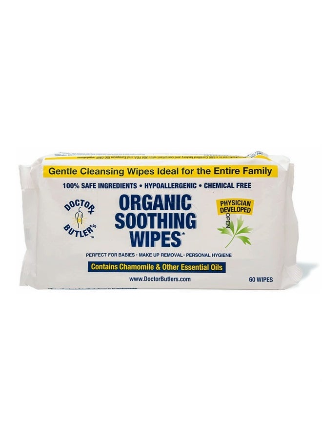 Soothing Wipes – All-Purpose Wet Wipes for Sensitive Skin, Face Wipes, and Baby Wipes with Chamomile and Essential Oils* (1 Pack – 60 Count)