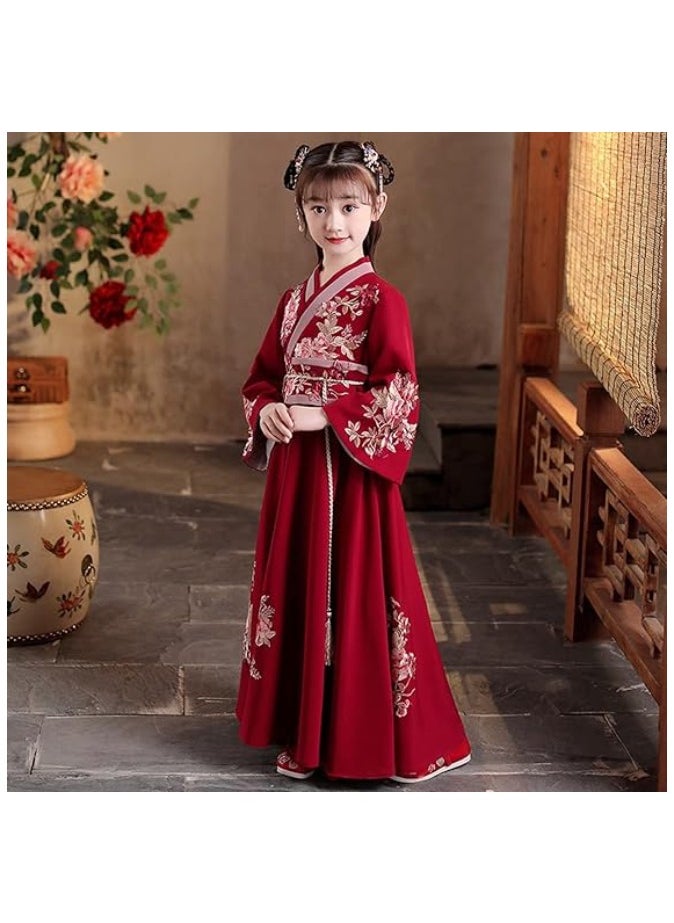 Chinese Hanfu Girls Dresses Traditional Elegant Tang Suit for Girls