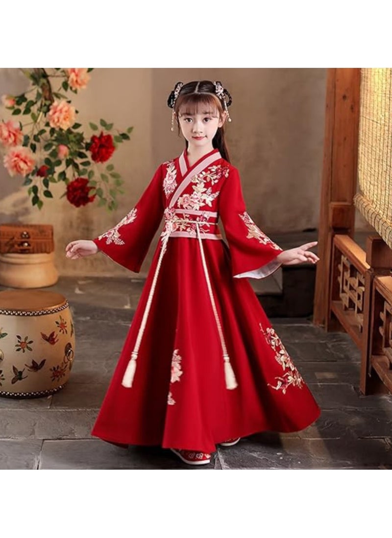 Chinese Hanfu Girls Dresses Traditional Elegant Tang Suit for Girls