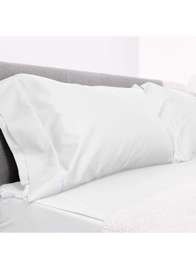 QuickZip Sateen Pillow Case Standard/Queen Size (20X32 inches) Pillowcases, Set of 2, 100% Cotton Pillow Covers with Envelope Closure