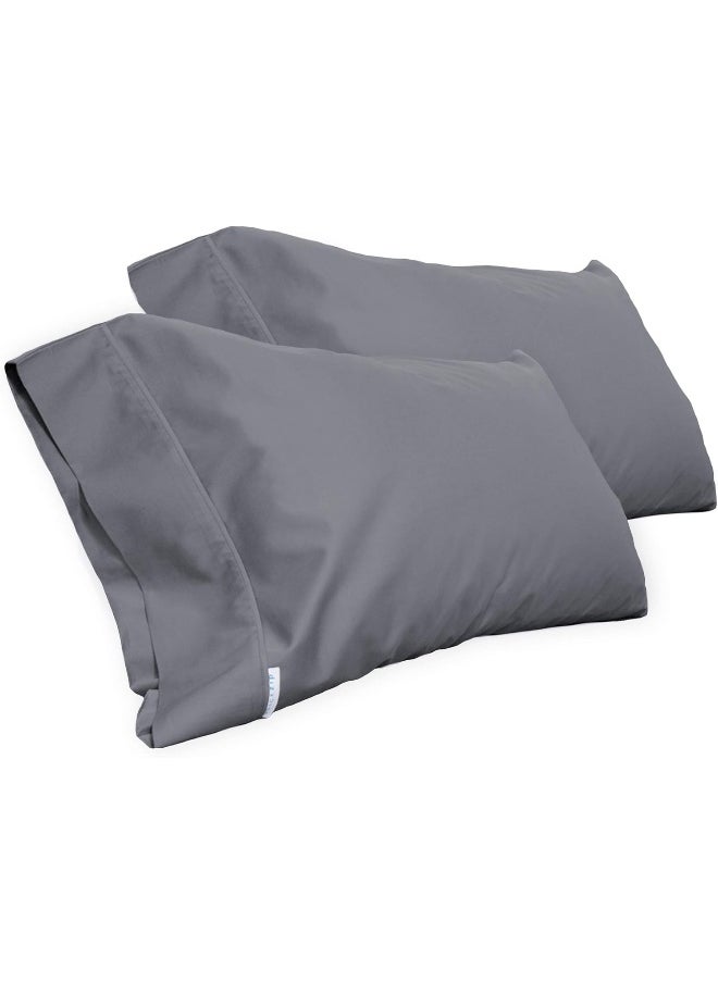 QuickZip Sateen Pillow Case Standard/Queen Size (20X32 inches) Pillowcases, Set of 2, 100% Cotton Pillow Covers with Envelope Closure Standard/Queen (20