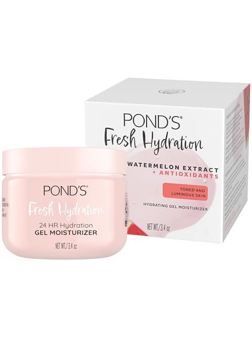 POND'S Watermelon Extract & Antioxidants Gel Face Moisturizer For Toned and Luminous Skin, 3.4 oz