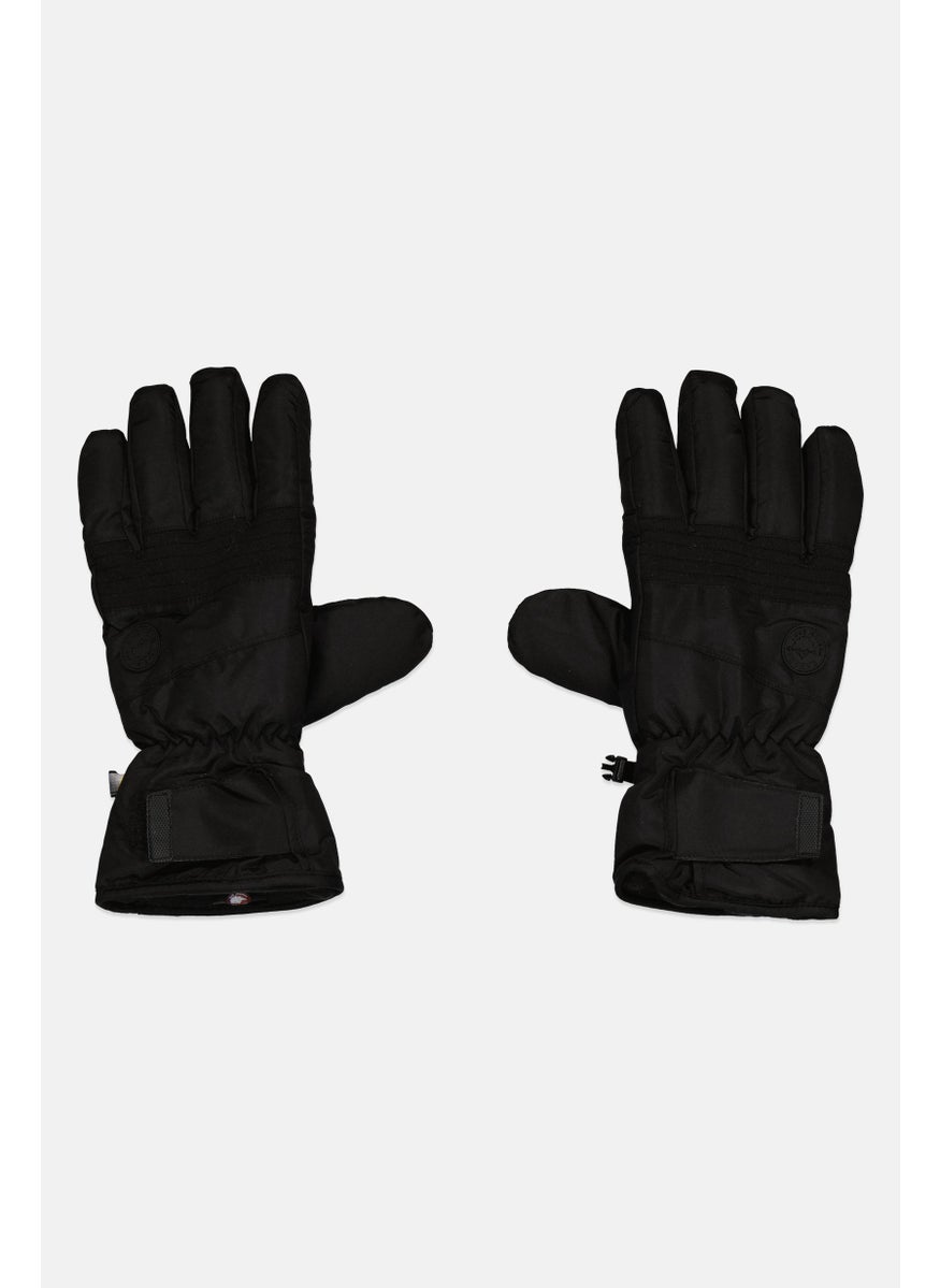 Men 1 Pair Brand Logo Ski Glove, Black