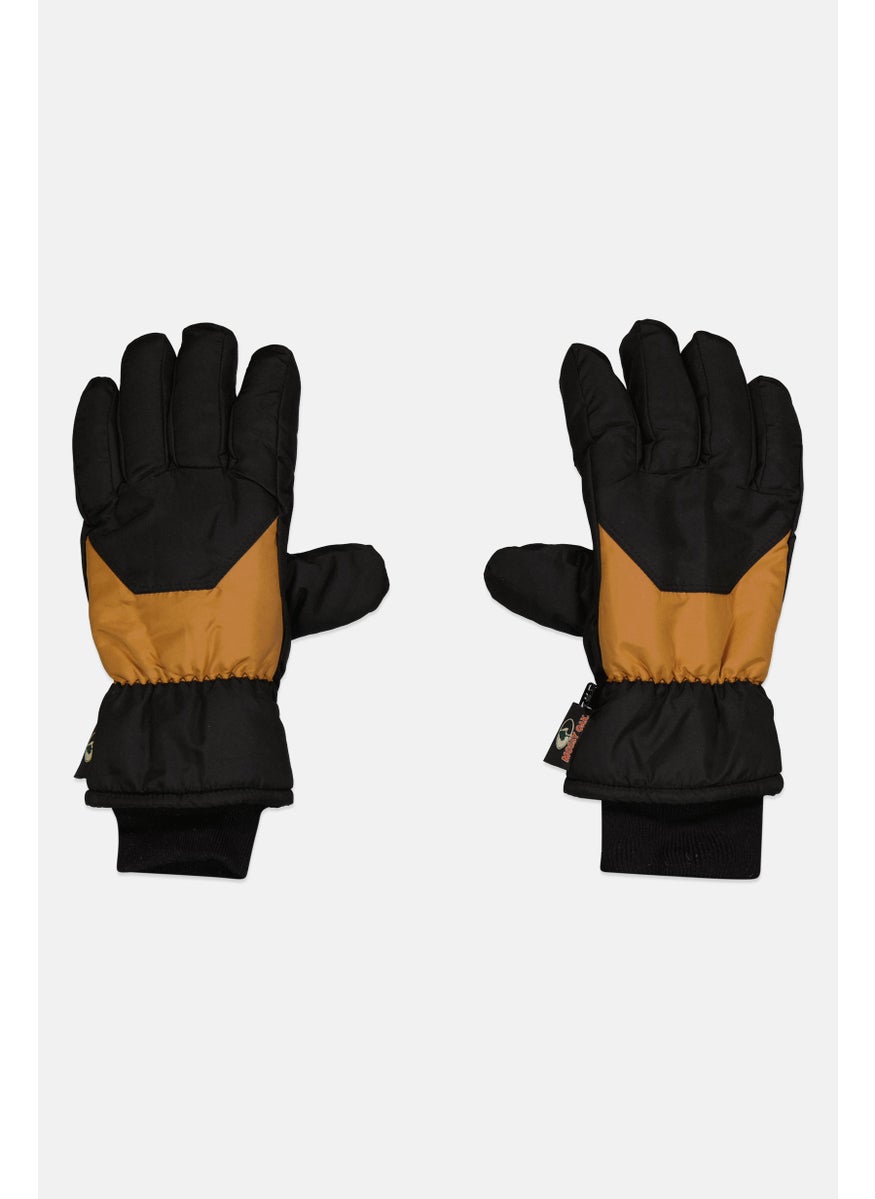 Men 1 Pair Textured Ski Glove, Black
