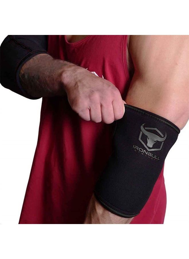 Elbow Sleeves 5mm (1 Pair) - High Performance Elbow Sleeve Support for Weightlifting, Weight Training & Powerlifting - Best Compression Straps - for Men and Women (Medium, Black/Black)
