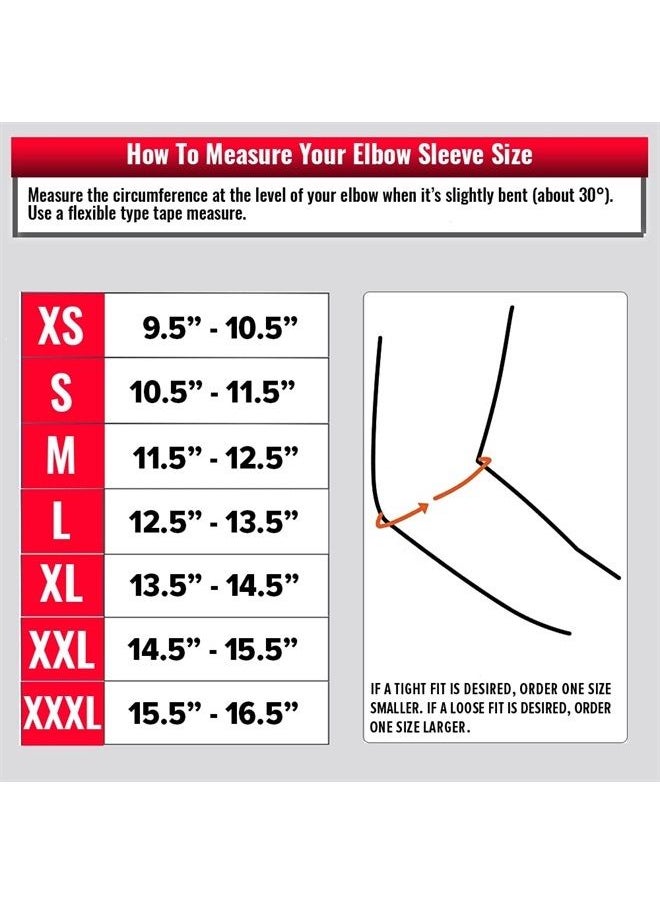 Elbow Sleeves 5mm (1 Pair) - High Performance Elbow Sleeve Support for Weightlifting, Weight Training & Powerlifting - Best Compression Straps - for Men and Women (Medium, Black/Black)
