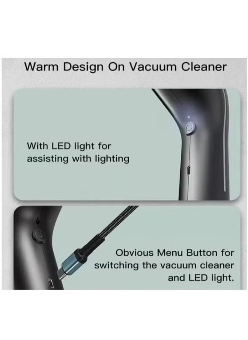VC02 Mini Handheld Rechargeable Vacuum Cleaner – Portable, Cordless, Powerful Suction for Home, Office, and Car Cleaning, Compact Design, Easy to Use, Rechargeable Battery