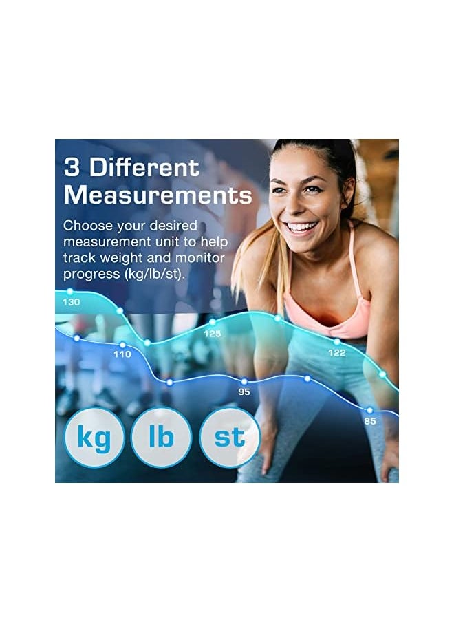 Active Era Weight Scale - Ultra Slim Digital Bathroom Scales for Body Weight with High Precision Sensors and Tempered Glass (Stone/kgs/lbs)