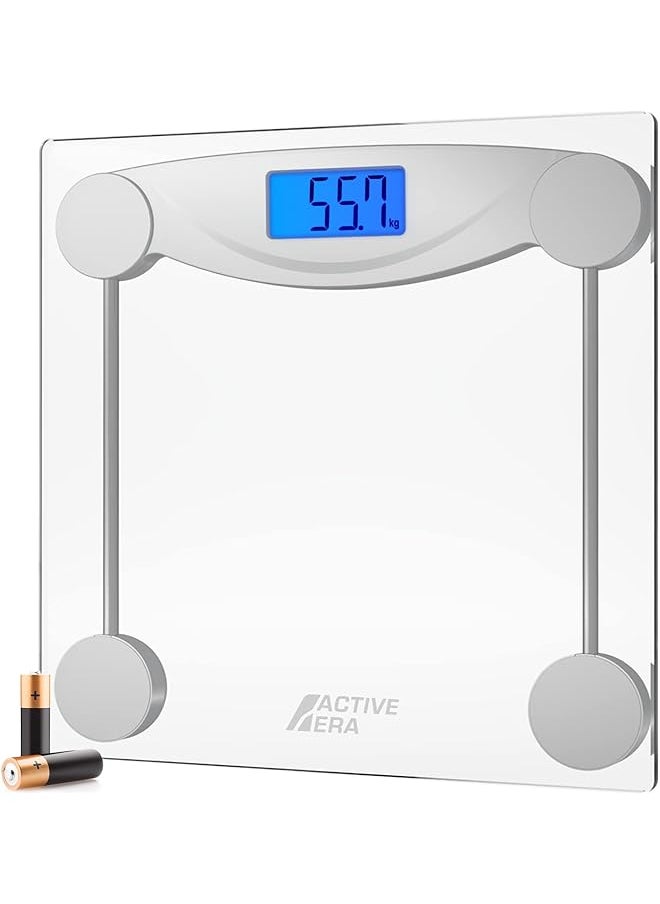 Active Era Weight Scale - Ultra Slim Digital Bathroom Scales for Body Weight with High Precision Sensors and Tempered Glass (Stone/kgs/lbs)