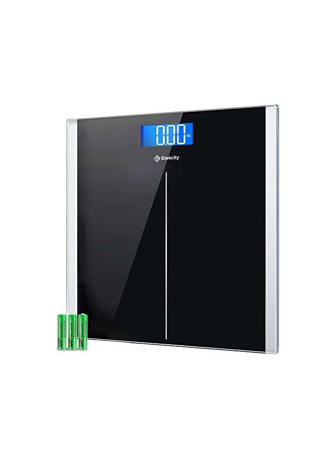 Etekcity Bathroom Scale for Body Weight, Highly Accurate Digital Weighing Machine for People, Large Size and Backlit LCD Display, 6mm Tempered Glass, 400 Pounds