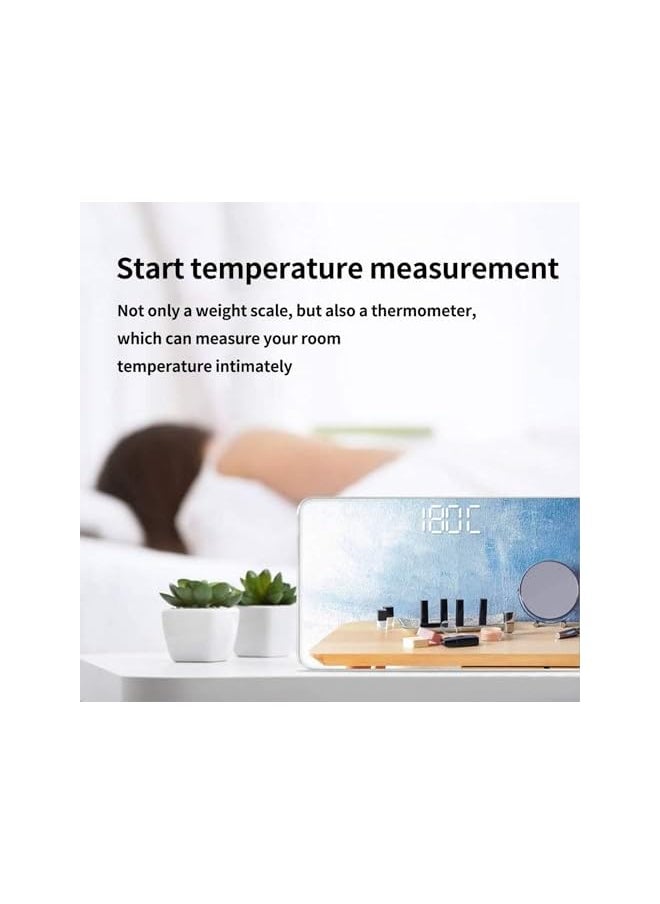 promass Mini Travel Bathroom Scale, LCD Hidden Screen USB Charging Mirror Scales, Portable Body Digital Weight Scale, Travel Scale for Body Weight Room Temperature Measurable