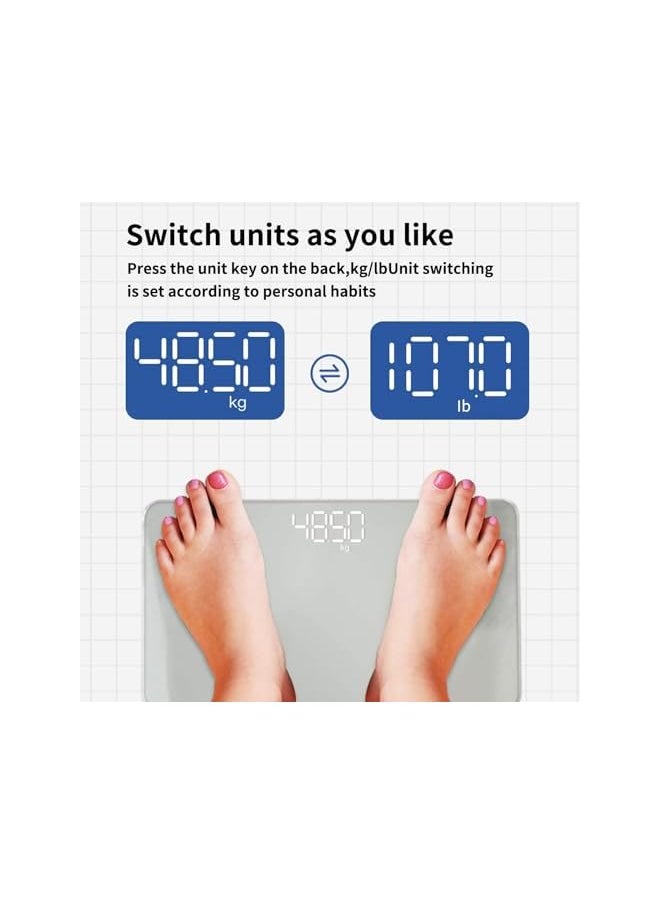 promass Mini Travel Bathroom Scale, LCD Hidden Screen USB Charging Mirror Scales, Portable Body Digital Weight Scale, Travel Scale for Body Weight Room Temperature Measurable