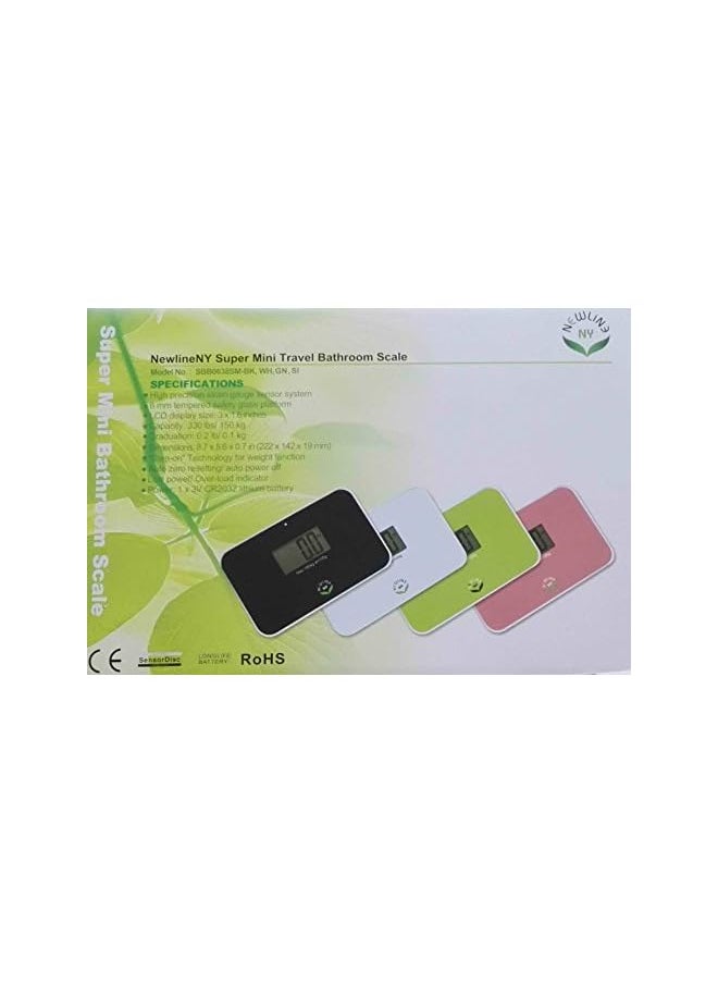 NEWLINE NY Auto Step On Super Mini Travel Bathroom Scale 5.25 X 8.5 Sbb0638Sm Strawberry Ice