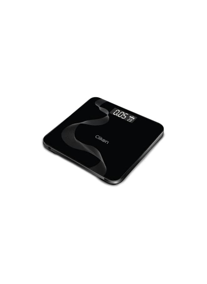 Clikon - Tempered Glass Digital Bathroom Scale, Automatic On/Off Zero Operation, Overload & Low Battery Indicator - CK4017