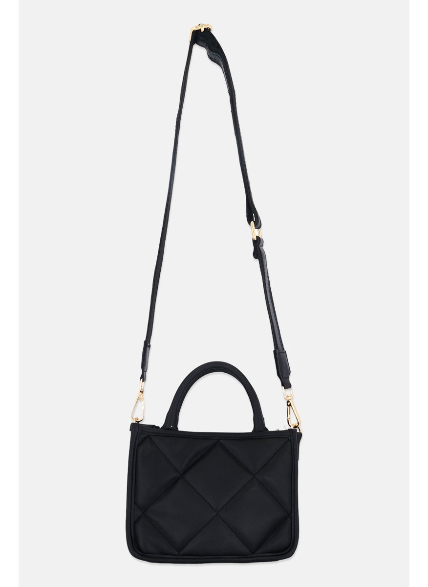 Women Ravello Quilted Cross Body Bag 17 H x 23 L x 11 W cm, Black