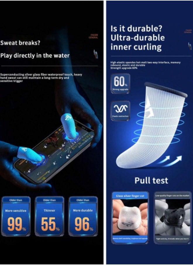 4 Gaming Finger Gloves Paired With A Metal Storage Box