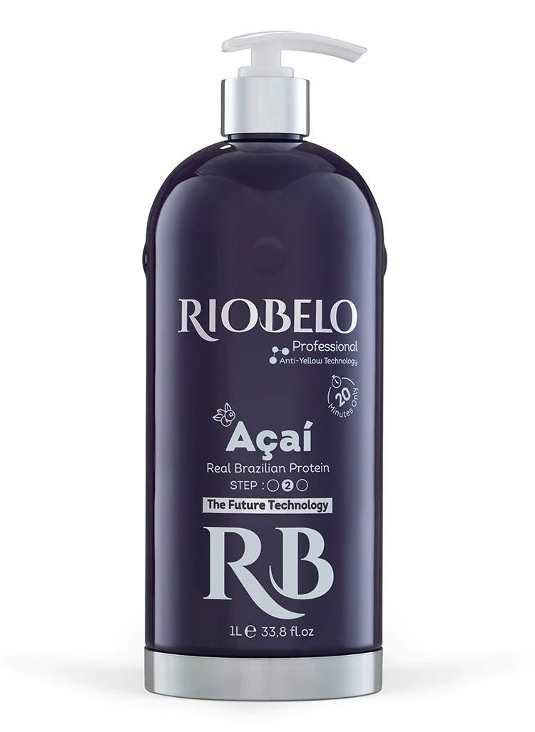 Hair Protein, Açaí Protein Treatment for Hair, Brazilian Protein Hair for Blond & Dyed Hair by RIOBELO Professional Real - 1L