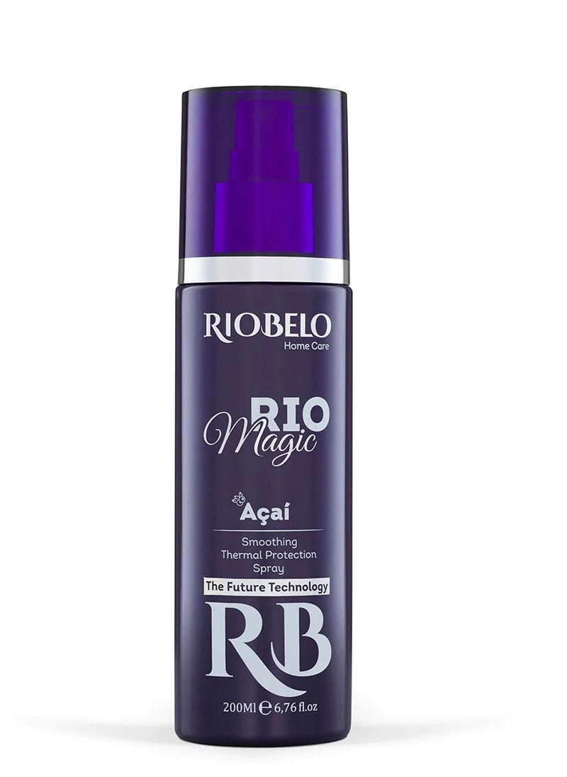 Heat Protection Spray, Açaí Spray Heat Protectant for Hair, Smoothing Thermal Hair Protection Spray for Dyed & Blonde Hair by RIOBELO Brazil Rio Magic - 200ml