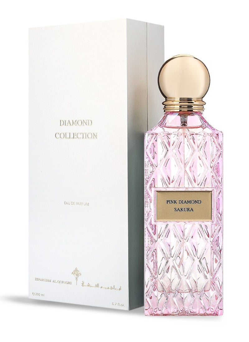 Ibraheem Al Qurashi Pink Diamond Sakura Eau de Parfum – 200ml | Luxurious Floral & Fruity Fragrance | Elegant Long-Lasting Scent