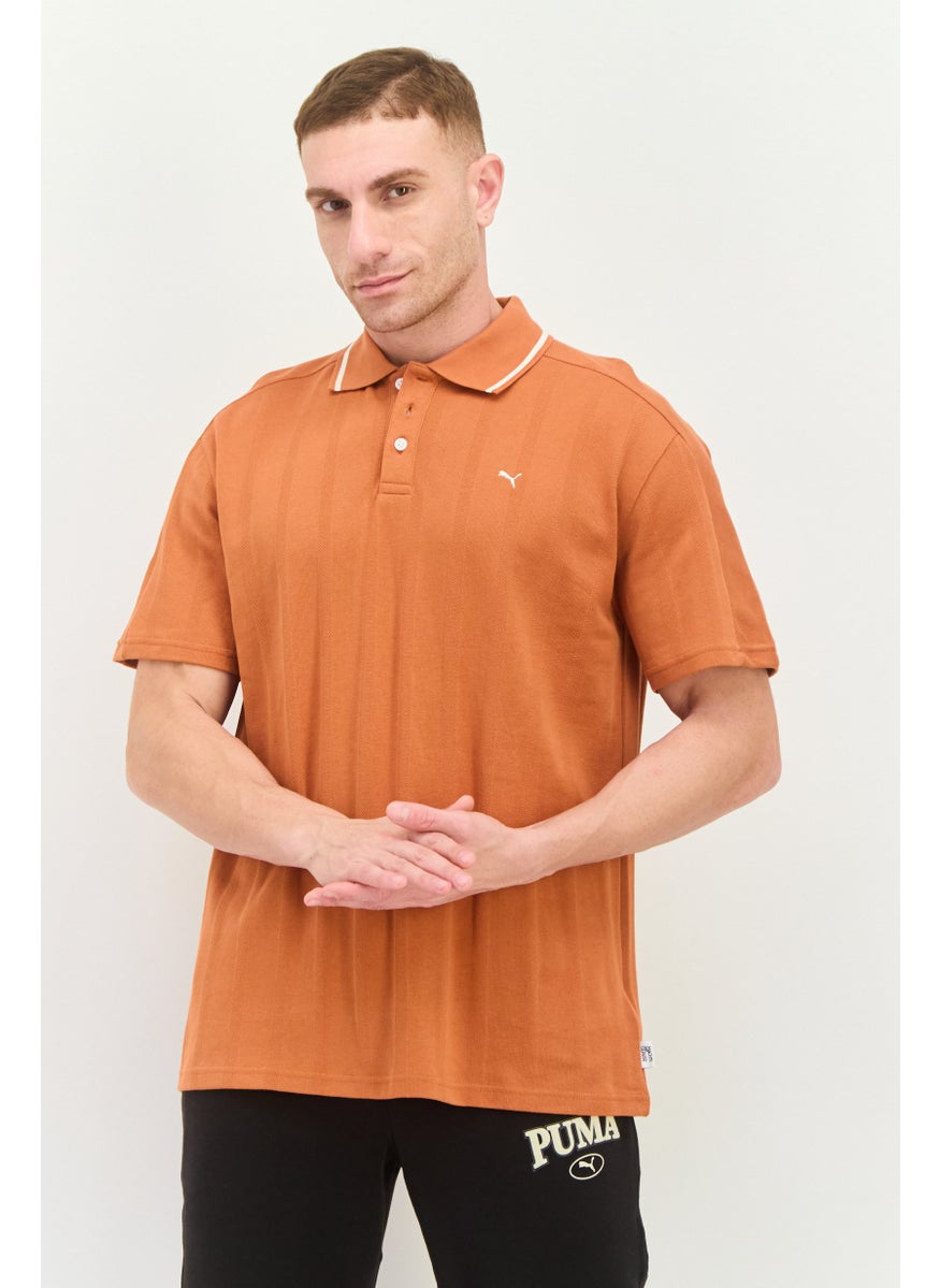 Puma x Select Men Sportswear Fit Short Sleeve Outdoor Polo Shirt, Rust