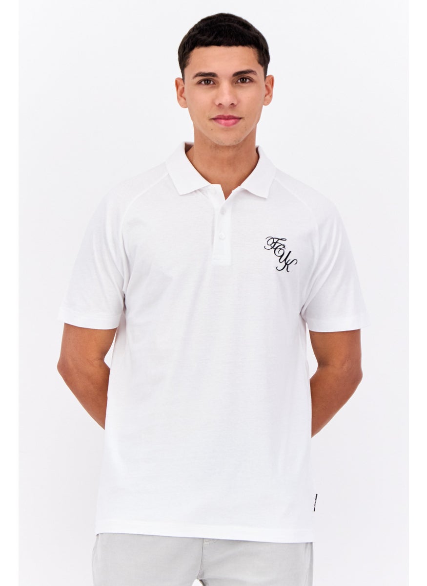 Men 3 Pcs Regular Fit Brand Logo Short Sleeves Polo, Black