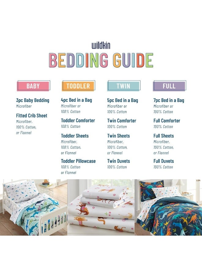 Wildkin 100% Cotton Toddler Sheet Set - Soft & Cozy Bed Sheets - Trains, Planes, and Trucks