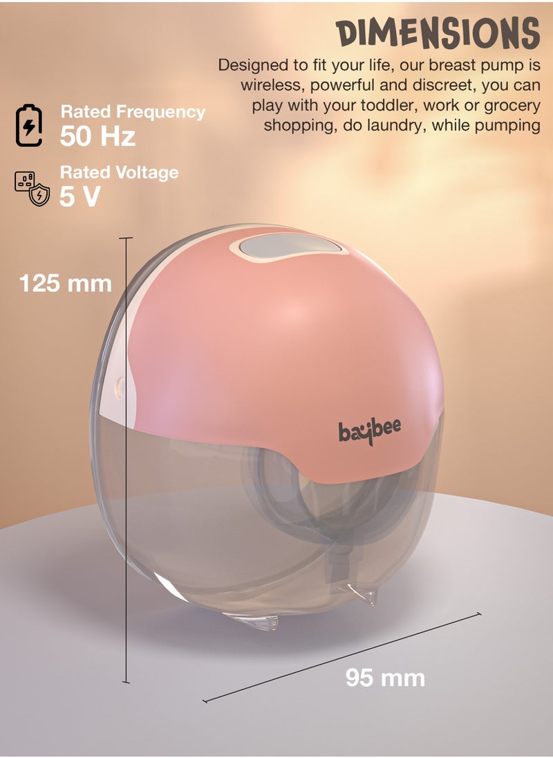 Portable Hands Free Automatic Single Wearable Electric Pump For Mothers With 3 Modes And 15 Suction Levels, LED Display, Massage Mode