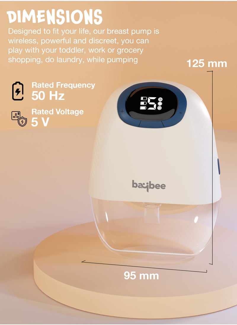 Portable Wearable Electric Breast Pump For Mothers - Automatic Hands Free Pumping Machine With 4 Modes And 12 Suction Levels With LED Display, Massage Mode