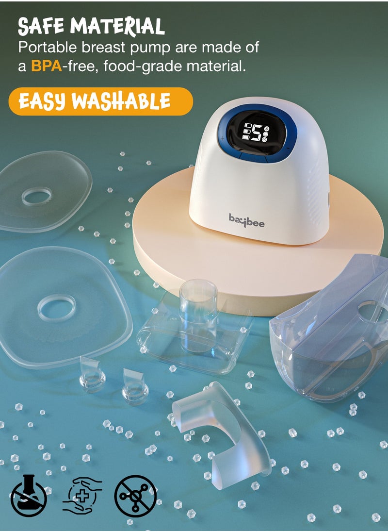 Portable Wearable Electric Breast Pump For Mothers - Automatic Hands Free Pumping Machine With 4 Modes And 12 Suction Levels With LED Display, Massage Mode
