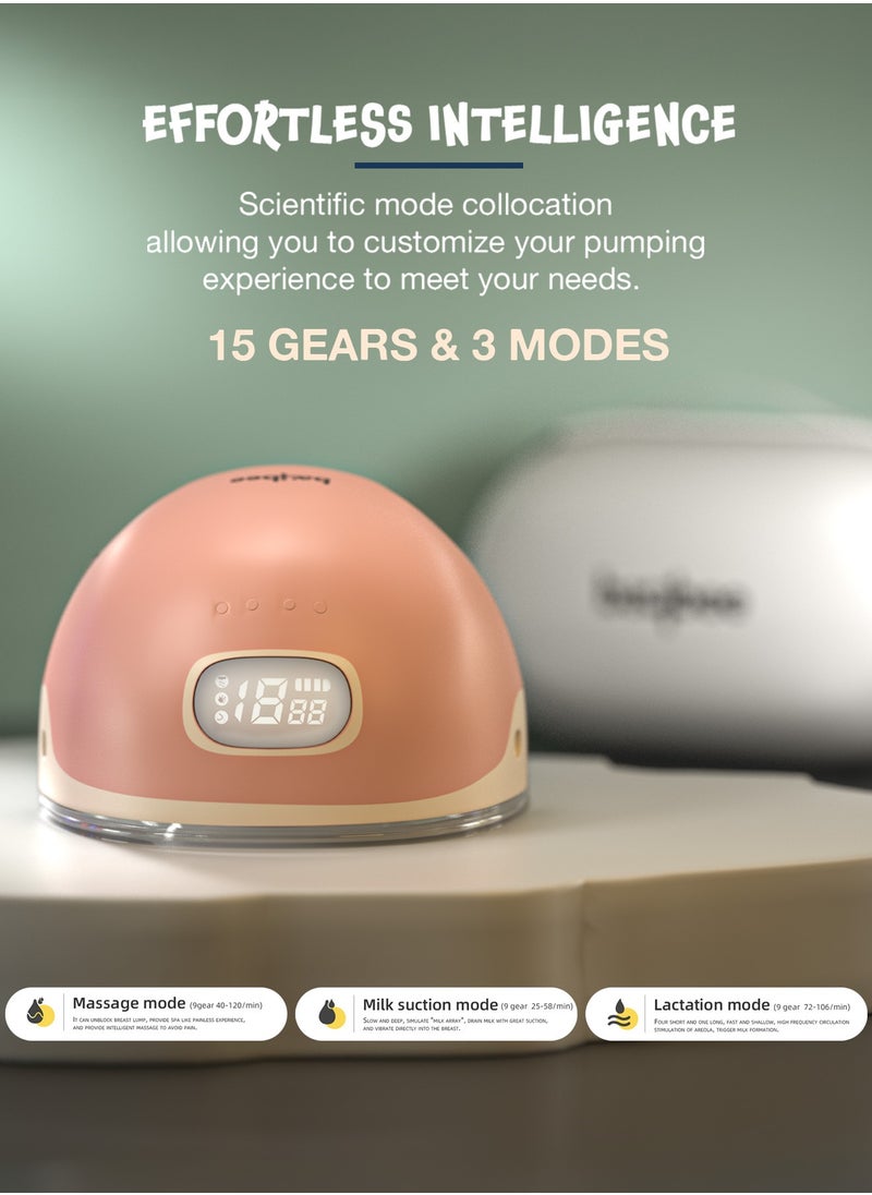 Portable Automatic Double Wearable Electric Breast Pump With 3 Modes And 15 Suction Levels, LED Display, Massage Mode
