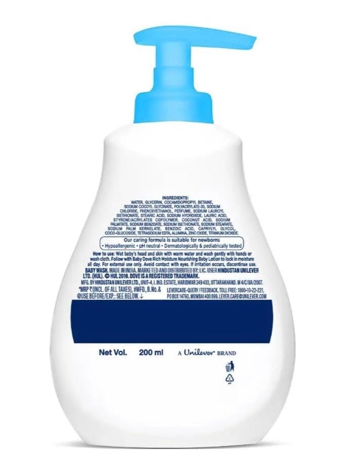 Baby Dove body wash head to toe sensitive 200ml