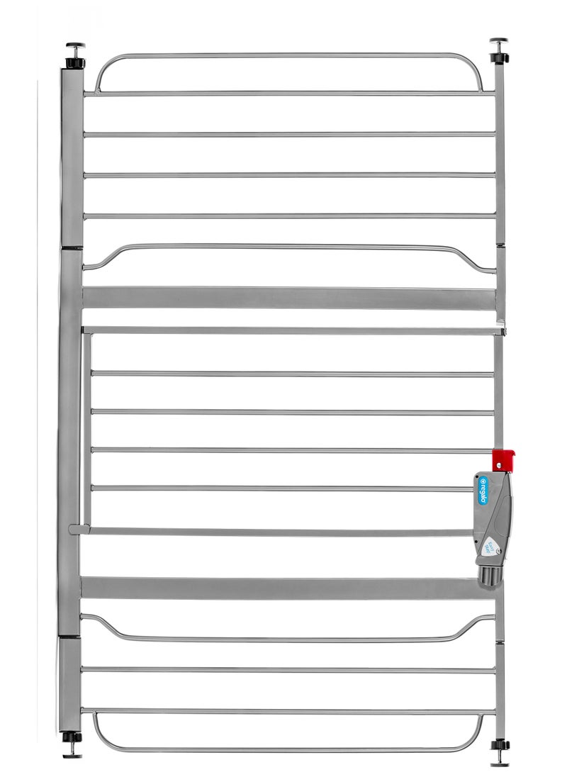Easy Step Extra Wide Baby Safety Gate | 124.46 x 5.08 x 76.2 CM | Fits Openings 74-124 CM | Sturdy Metal | Pressure Mounted | One-Hand Walk-Thru | For Kids & Pets