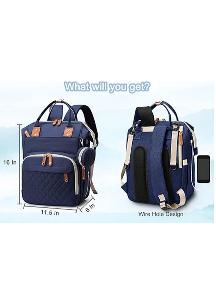 Diaper Bag Backpack Baby Bag, Baby Girl Boy Diaper Bag for Dad Mom, 16 Pockets, Pacifier Case, Large Diaper Bag Unisex for Travel (Blue)