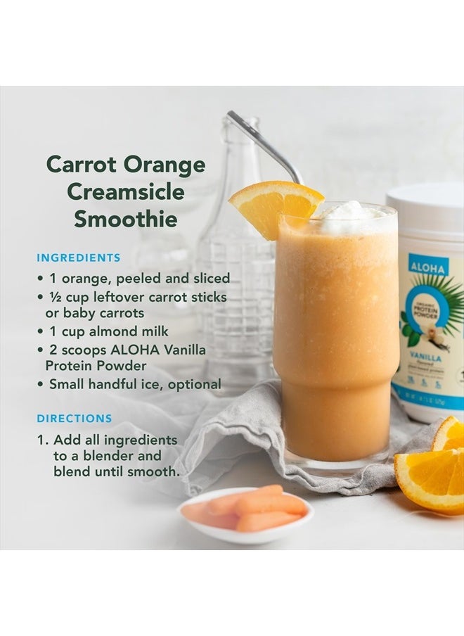 Organic Plant Based Protein Powder, Stevia Free, Vanilla, 19.6 oz, 15 Servings PACKAGING MAY VARY