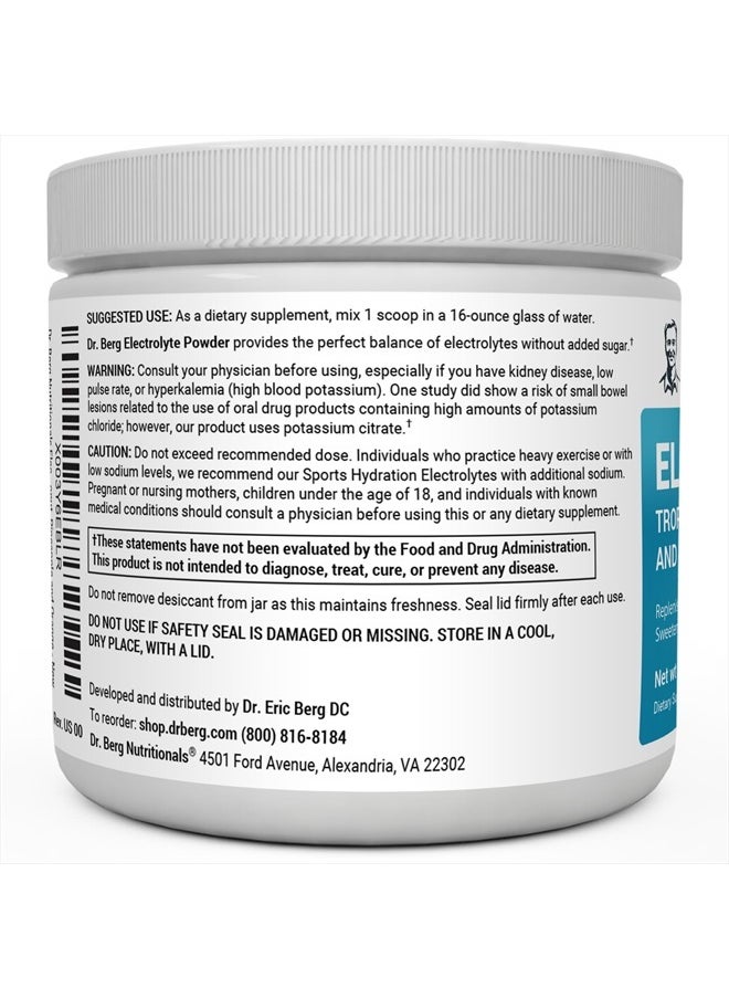 Dr. Berg Zero Sugar Hydration Keto Electrolyte Powder - Enhanced w/ 1,000mg of Potassium & Real Pink Himalayan Salt (NOT Table Salt) - Tropical Coconut, Pineapple & Orange Drink Supplement 50 Servings
