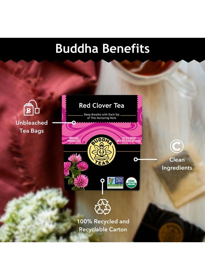 Organic Red Clover Flower Tea - OU Kosher, USDA Organic, CCOF Organic, 18 Bleach-Free Tea Bags