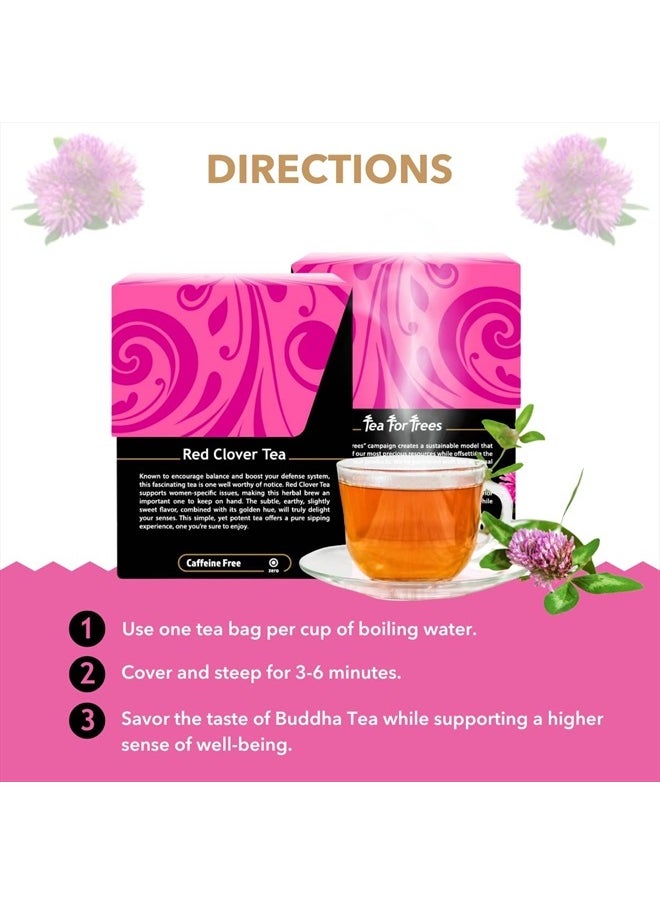 Organic Red Clover Flower Tea - OU Kosher, USDA Organic, CCOF Organic, 18 Bleach-Free Tea Bags