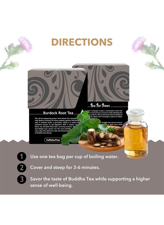 Burdock Root - Organic Herbal Tea - For Health & Wellbeing - With Antioxidants, Minerals & Vitamin C - Caffeine Free - 100% Kosher & Non-GMO - 18 Tea Bags (Pack of 1)