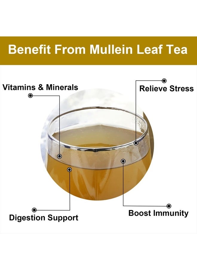 Mullein Leaf Tea Bags, 20 Teabags, 3g/bag For Lungs - Non-GMO - Caffeine-free - Natural Healthy Herbal Tea For Detox & Respiratory Support