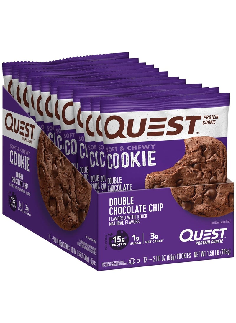 Quest Protein Cookie Double Chocolate Chip 59g Pack of 12