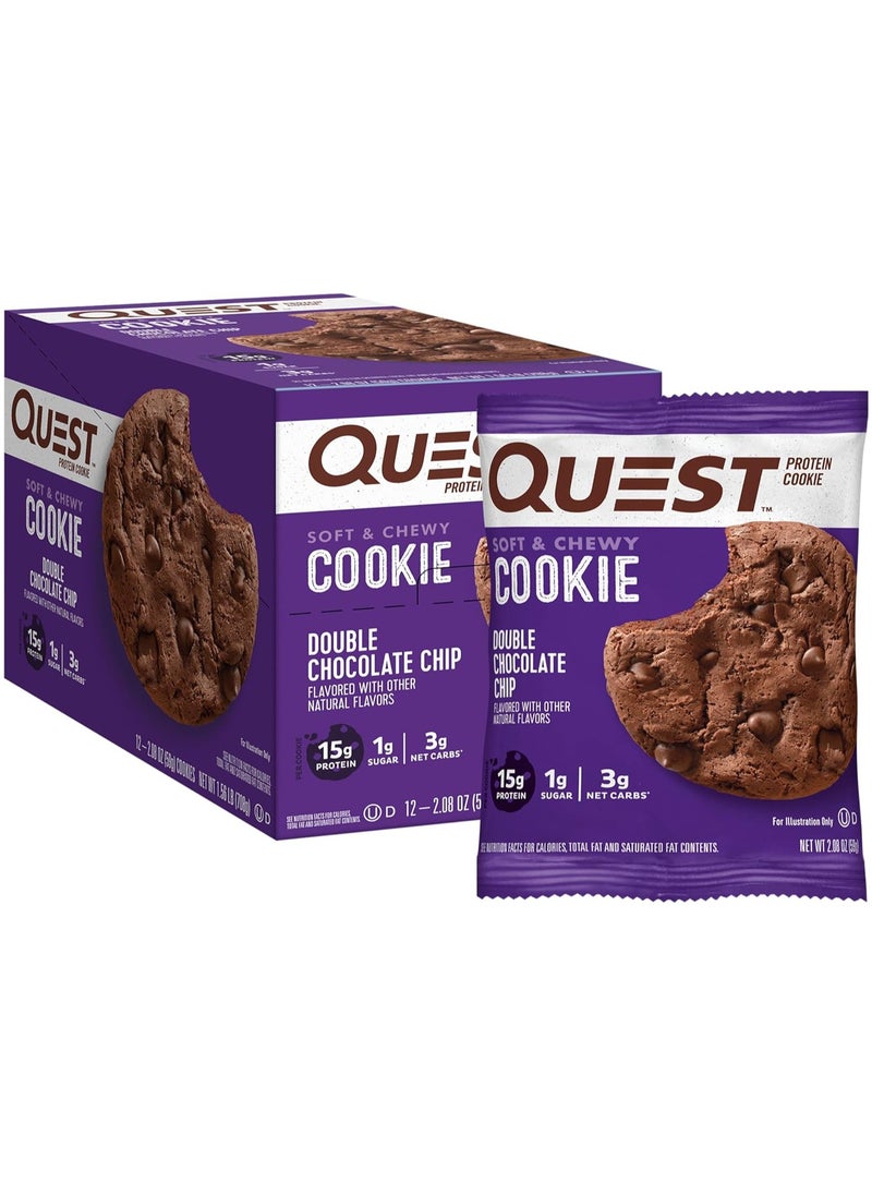 Quest Protein Cookie Double Chocolate Chip 59g Pack of 12