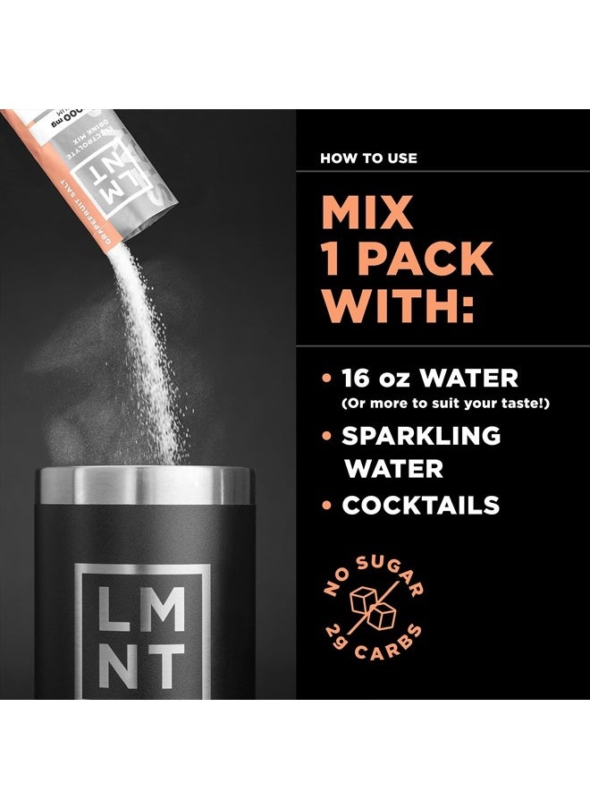 LMNT Zero Sugar Electrolytes - Grapefruit Salt | Drink Mix | 30 Count