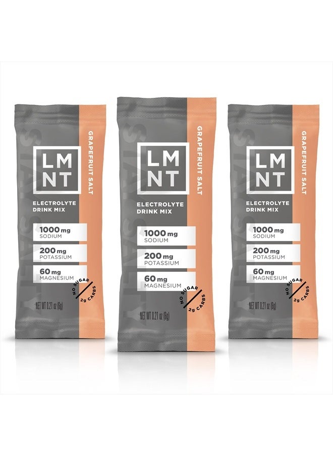 LMNT Zero Sugar Electrolytes - Grapefruit Salt | Drink Mix | 30 Count