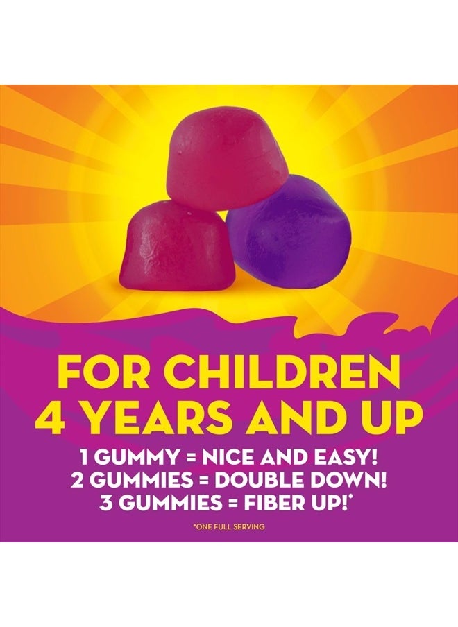 Kids Fiber Supplement Gummies, No Sugar Added, 5g Prebiotic Plant-Based Fiber Blend, Mixed Berry Flavored, 120ct Gummies