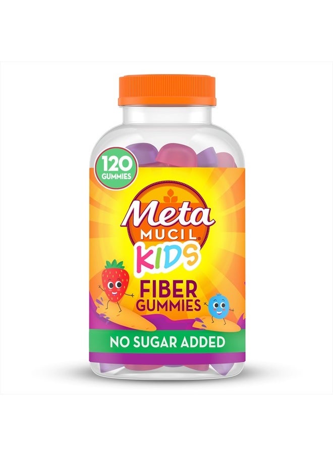 Kids Fiber Supplement Gummies, No Sugar Added, 5g Prebiotic Plant-Based Fiber Blend, Mixed Berry Flavored, 120ct Gummies