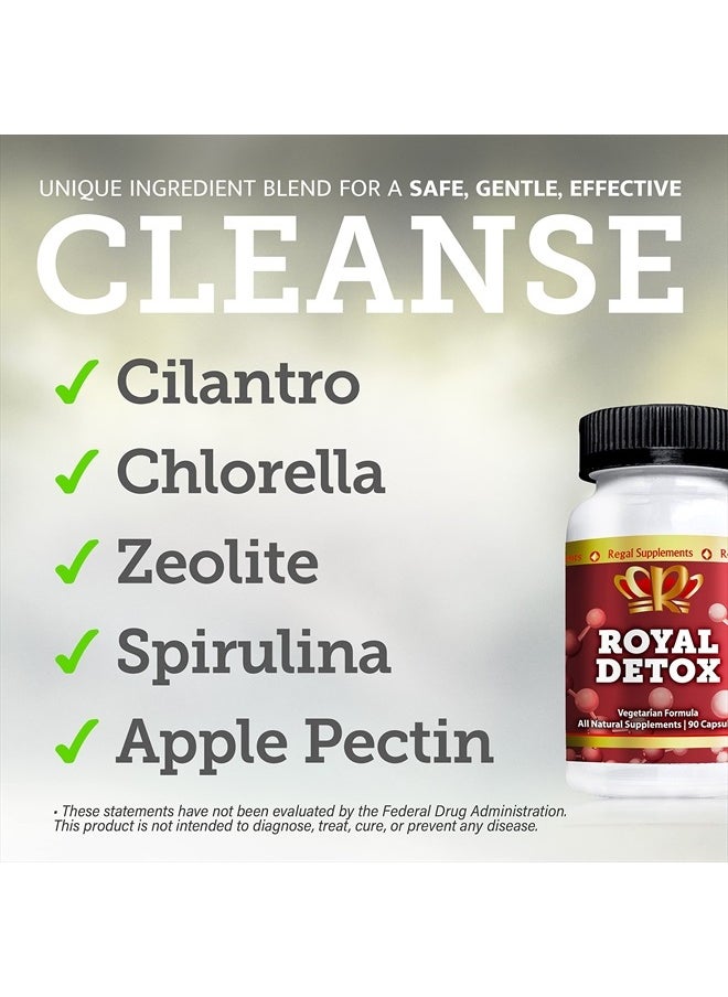 Royal Detox HMC | Natural Cleanse with Cilantro, Chlorella, Zeolite, Spirulina, Apple Pectin | Supports Optimal Energy, Colon Health, Positive Mood, Immune Defense & Reduced Inflammation (90 Capsules)
