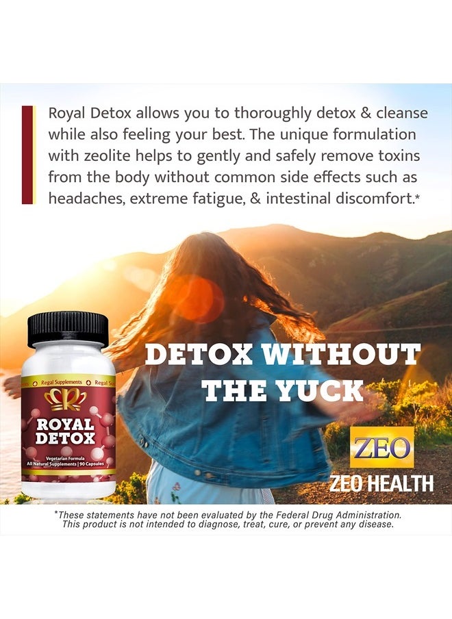 Royal Detox HMC | Natural Cleanse with Cilantro, Chlorella, Zeolite, Spirulina, Apple Pectin | Supports Optimal Energy, Colon Health, Positive Mood, Immune Defense & Reduced Inflammation (90 Capsules)