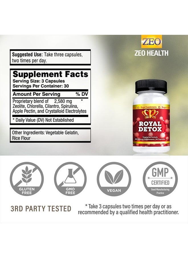 Royal Detox HMC | Natural Cleanse with Cilantro, Chlorella, Zeolite, Spirulina, Apple Pectin | Supports Optimal Energy, Colon Health, Positive Mood, Immune Defense & Reduced Inflammation (90 Capsules)